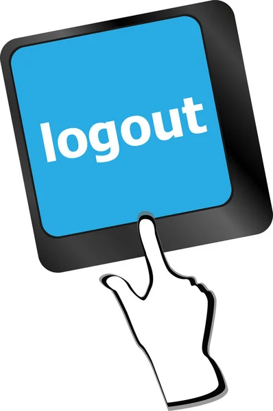 Logout word on computer keyboard keys button — Stock Photo, Image