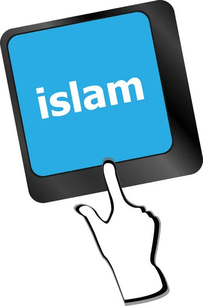 Islam word on computer key on enter button — Stock Photo, Image