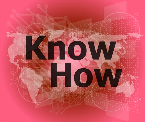 The word know how on digital screen, social concept — Stock Photo, Image