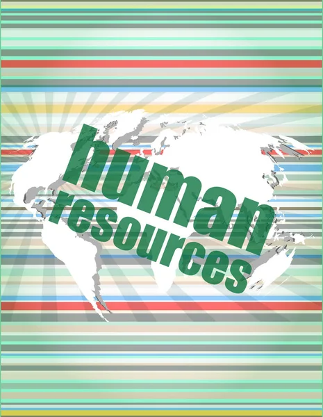 Concepto de gestión: palabras de recursos humanos en pantalla digital — Foto de Stock