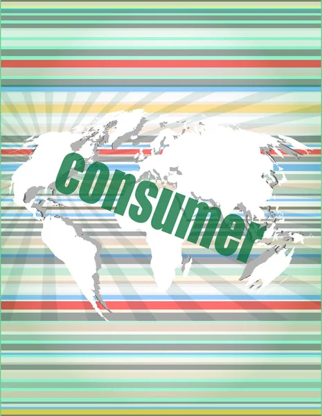 Spotřebitelské slova na digitální dotykový displej — Stock fotografie
