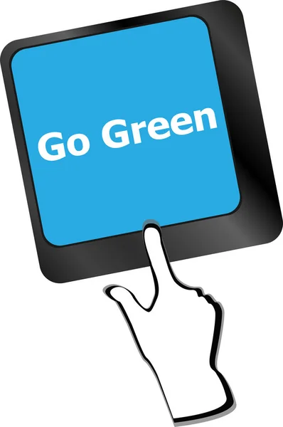 Una tastiera con un tasto di lettura Go Green — Foto Stock