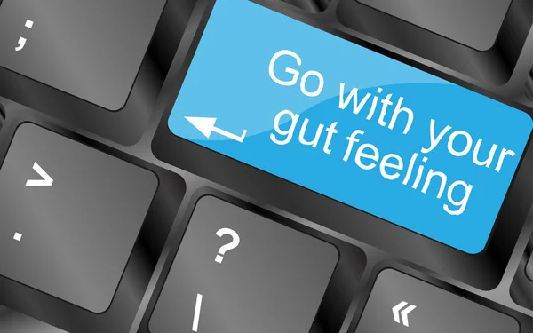 Go with your gut feeling.  Computer keyboard keys. Inspirational motivational quote. — Stock Photo, Image