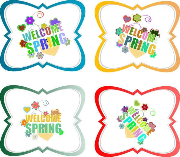 Welcome spring words on holiday card — Stock Photo, Image