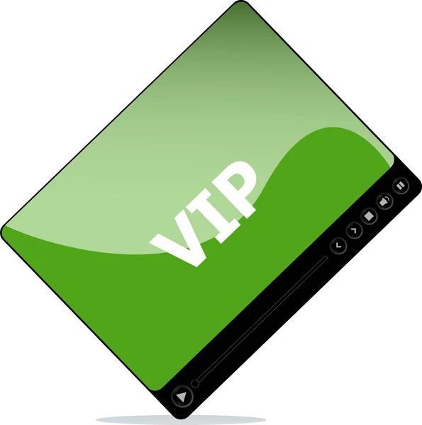 Video movie media player with vip word on it — Stock Photo, Image