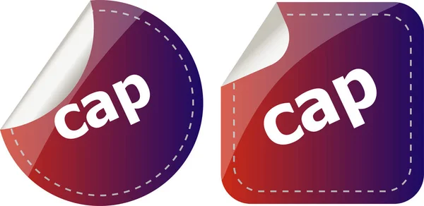 Cap word stikers set, web icon button — стоковое фото