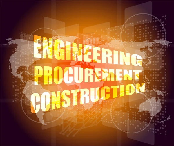 Engineering aanbestedingen bouw woord op zakelijke digitale touchscreen — Stockfoto