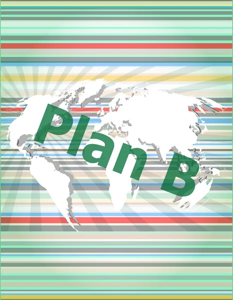 The word Plan B on digital screen, business. concept of citation, info, testimonials, notice, textbox.