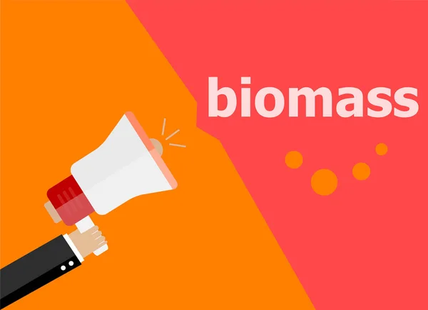 Biomass. Hand holding a megaphone. flat style — Stock Photo, Image