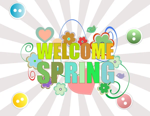 Willkommen Spring Holiday Card — Stockfoto