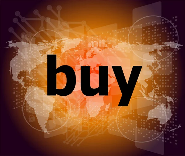 The word buy on digital screen, business concept — Stock Photo, Image