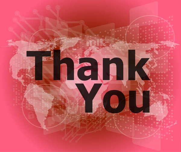 The word thank you on digital screen, social concept — Stock Photo, Image