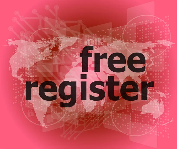 digital background with free register word. global internet concept