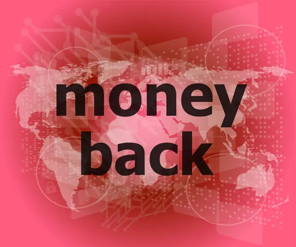 Words money back on digital screen, business concept — Stock Photo, Image