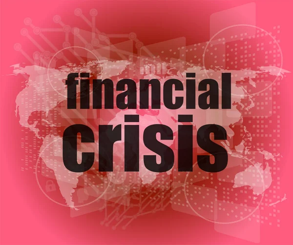 Finanskriskoncept - pekskärm för företag — Stockfoto