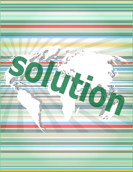 The word solution on digital screen, business concept of citation, info, testimonials, notice, textbox — Stock Photo, Image