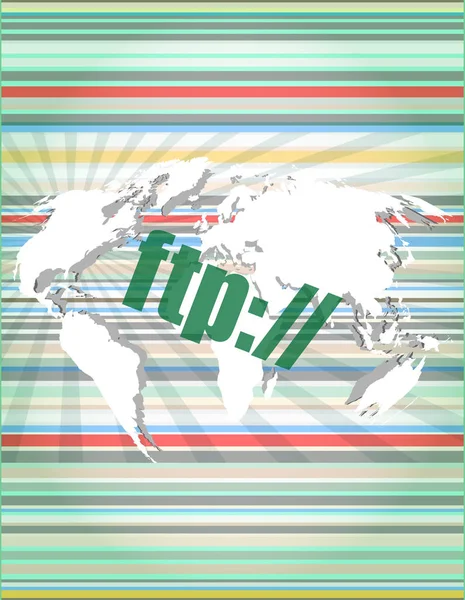 Ftp woord op digitaal scherm, globaal communicatieconcept — Stockfoto