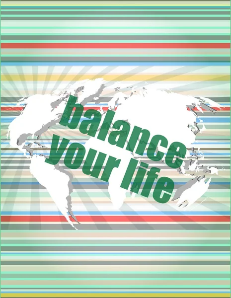 Life style concept: words balance you life on digital screen — Stock Photo, Image