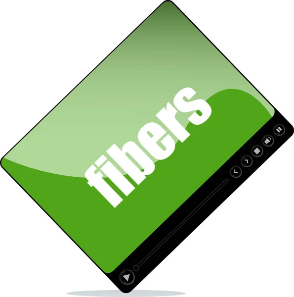 Video player for web with fibers word — Stock Photo, Image
