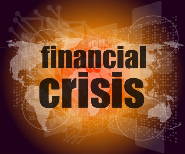 finansal kriz kavramı - iş dünyası ekrana dokunuyor