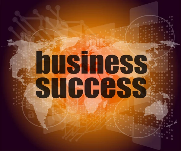 Business concept: parole successo aziendale sullo schermo digitale, 3d — Foto Stock