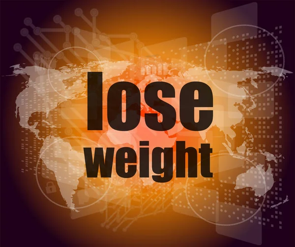 Social concept: lose weight words on digital screen, 3d — Stock Photo, Image