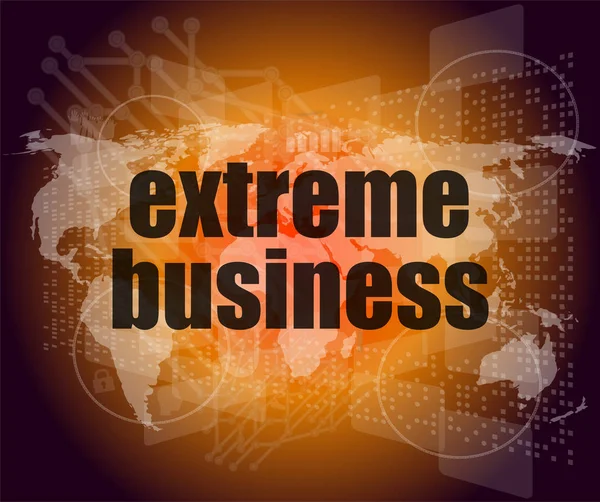 Palabras de negocios extremas en pantalla táctil digital — Foto de Stock