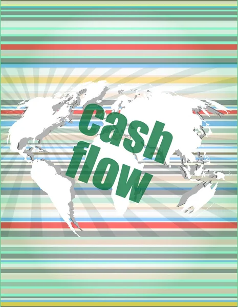 Business words cash flow on digital screen showing financial success — Stock Photo, Image