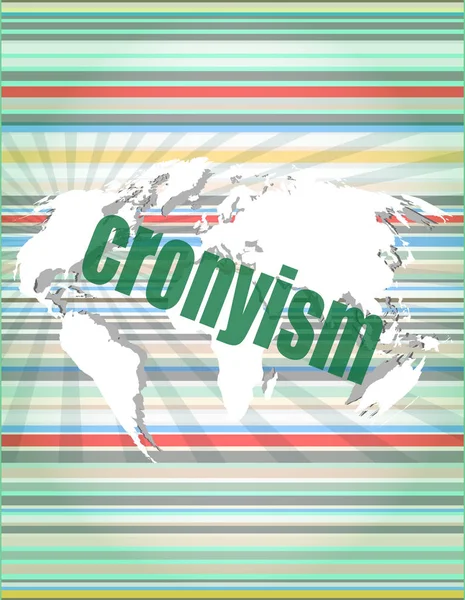 Words cronyism on digital screen — Stock Photo, Image