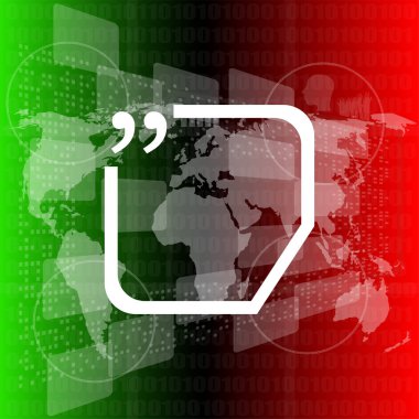  Alıntı Mark Konuşma Balonu. Alıntı işareti simgesi. Soyut arkaplan.