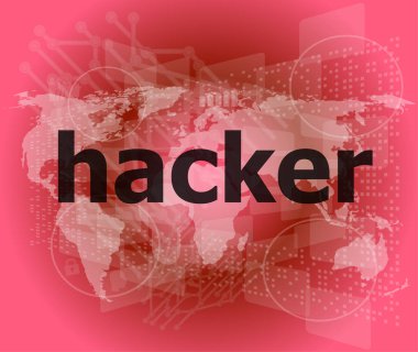Gizlilik kavramı: dijital arkaplanda Hacker kelimeleri
