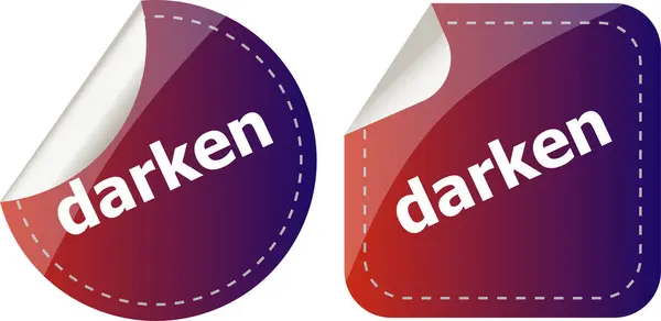 Donkerder woord stickers web button set, label, icoon — Stockfoto