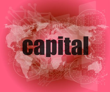 dokunmatik ekran arayüzü ile sermaye kelime