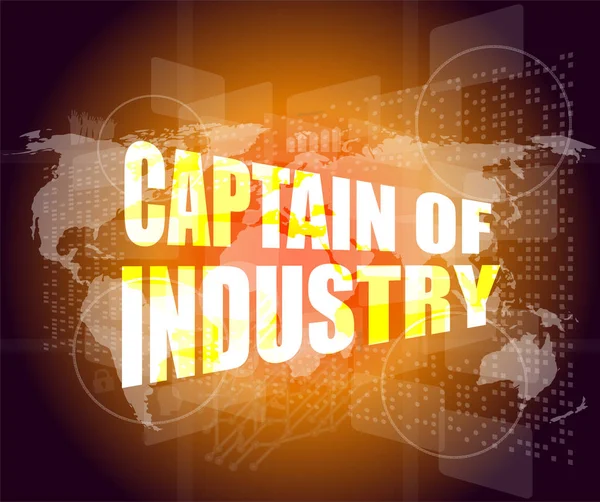 Capitán de palabra de la industria en la interfaz de pantalla táctil digital de alta tecnología — Foto de Stock