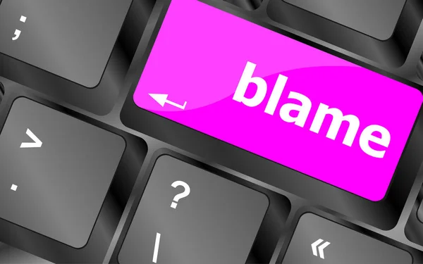 Blame button on computer pc keyboard key — Stock Photo, Image