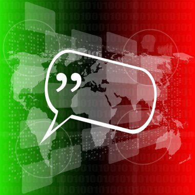  Alıntı Mark Konuşma Balonu. Alıntı işareti simgesi. Soyut arkaplan.