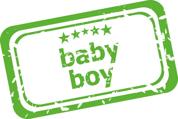Bebê menino grunge borracha carimbo isolado no fundo branco — Fotografia de Stock