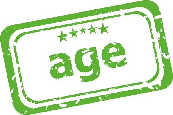 Age on rubber stamp over a white background — Stock Photo, Image