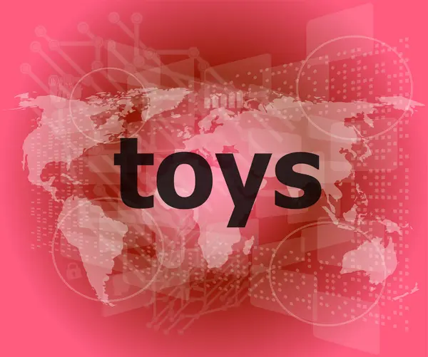 Marketingové koncepce: slova hračky marketing na digitální displej — Stock fotografie