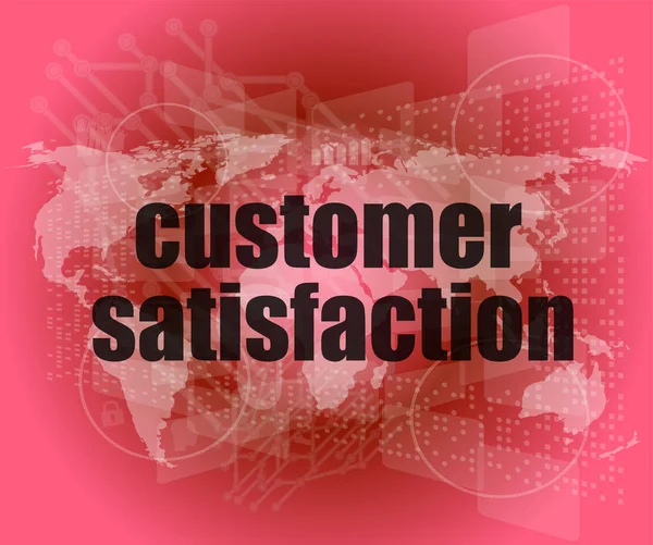 Marketing concept: words customer satisfaction on digital screen — Stock Photo, Image