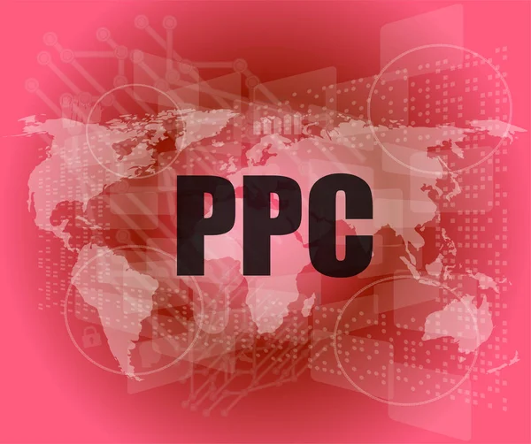 PPC woorden op digitale touch-screen interface - bedrijfsconcept — Stockfoto