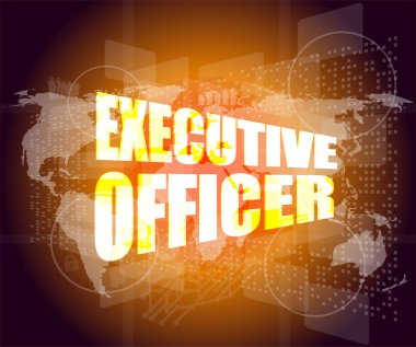 Yönetim kavramı: dijital ekranda yönetici kelimeleri