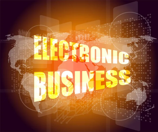 デジタル タッチ画面上の電子ビジネス単語 — ストック写真