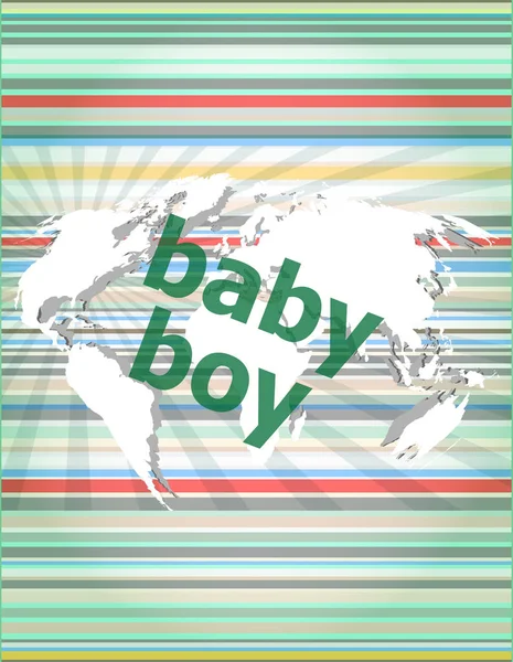 Baby boy word on a virtual digital background. concept of citation, info, testimonials, notice, textbox — Stock Photo, Image