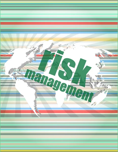 Management concept: words Risk management on digital screen. concept of citation, info, testimonials, notice, textbox