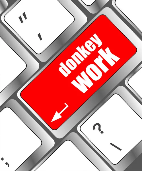Donkey work button on computer keyboard key — Stock Photo, Image