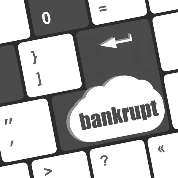 Eine Tastatur mit Schlüssellektüre bankrott, Geschäftskonzept — Stockfoto