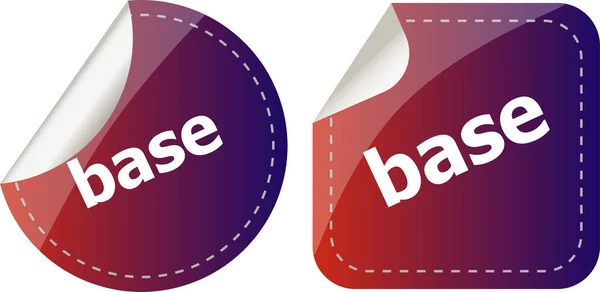 Basiswoord op stickers button set, business label — Stockfoto