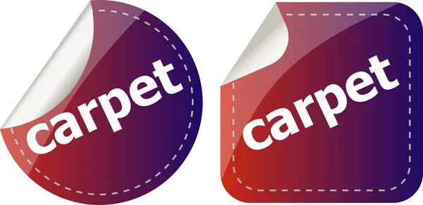 Carpet word stickers set, web icon button — Stock Photo, Image