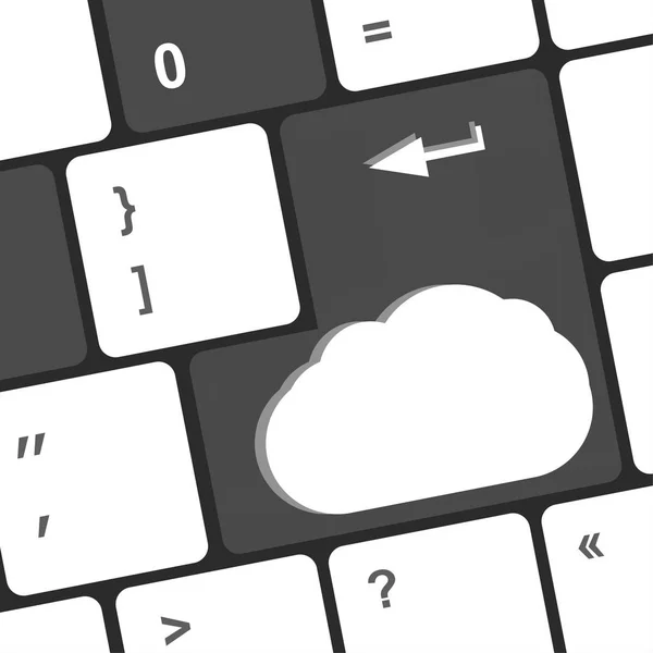 Signo de nube en las teclas del teclado del ordenador —  Fotos de Stock